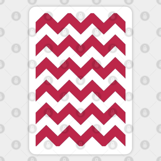 Color of The Year 2023 Viva Magenta Zig Zag Chevron Pattern Magnet by colorsandpatterns